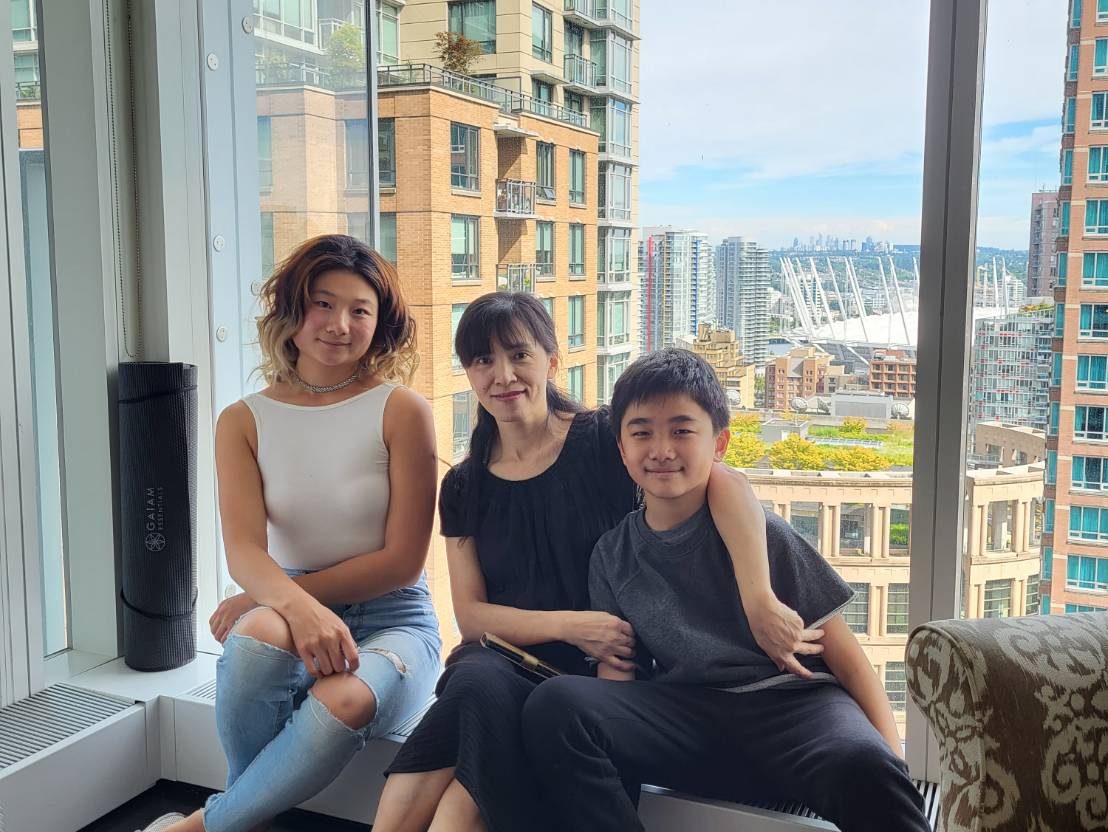 Family photo- Daughter, mother, son